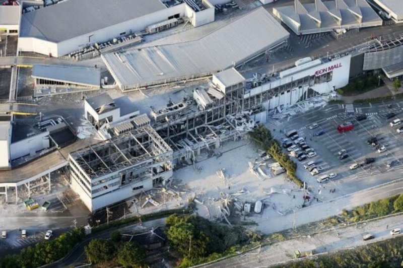 Dozens unaccounted for after explosion at quake-hit Kumamoto mall in Japan