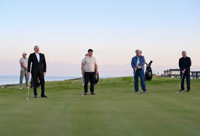 Presidents of Azerbaijan, Kyrgyzstan, Uzbekistan, Tajikistan attend inauguration of golf club in Cholpon-Ata