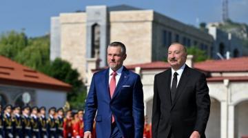   Slovakiya Prezidenti Peter Pelleqrininin Şuşada rəsmi qarşılanma mərasimi olub  