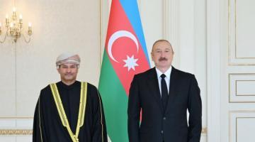 Prezident İlham Əliyev Omanın Azərbaycanda yeni təyin olunmuş səfirinin etimadnaməsini qəbul edib