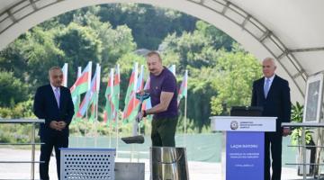   President Ilham Aliyev lays foundation stone for Hakarichay Reservoir in Lachin  