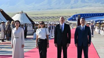   President Ilham Aliyev arrives in Kyrgyzstan for state visit  
