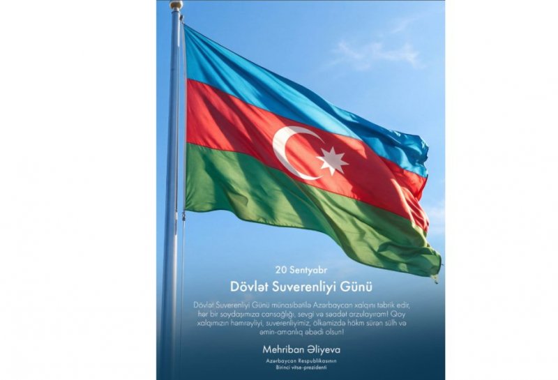 News about - First VP Mehriban Aliyeva shares post on State Sovereignty Day -  PHOTO 