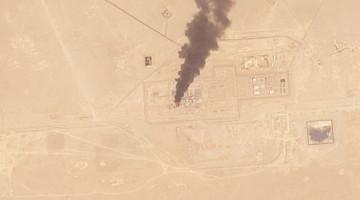 Projectiles hit Saudi Arabia's key oil pipeline, triggering fire