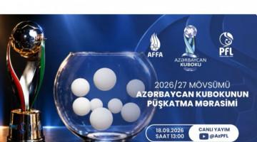 Futbol üzrə Azərbaycan Kubokunda yeni mövsümünün püşkü atılıb