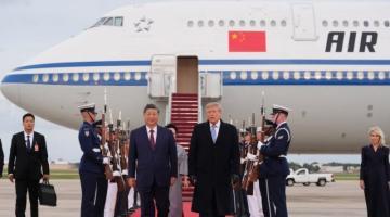 China's Xi lands in US for state visit, greeted by Trump at airport